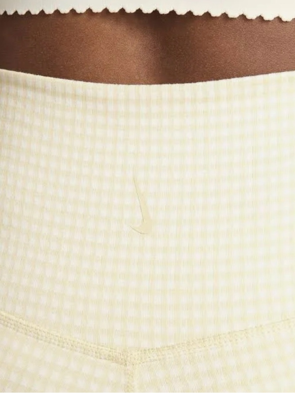 Nike Yellow Gingham Cross-Back Crop Top & High-Waist Shorts Set - Picture 14 of 15